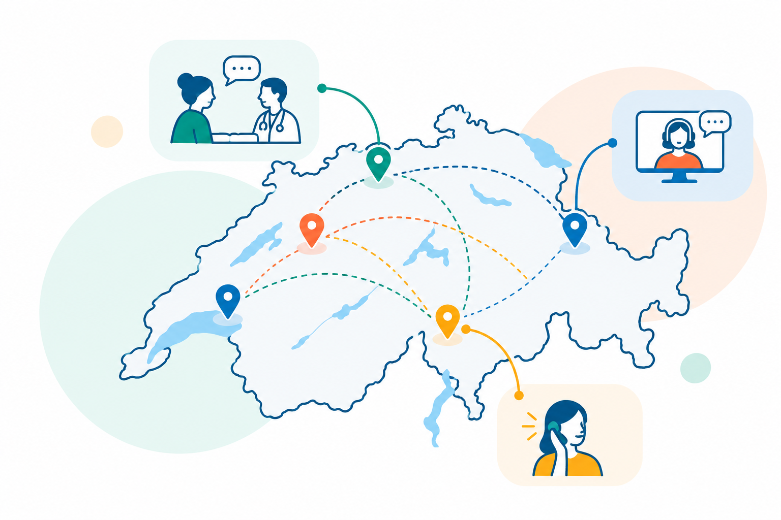 Dolmetschen vor Ort, per Video und Telefon in der ganzen Schweiz